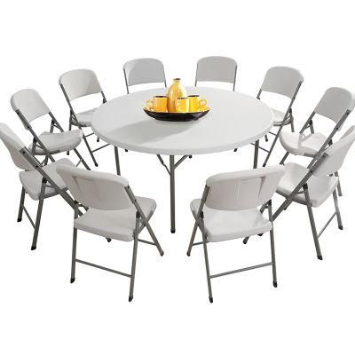 60&quot; Portable Plastic White Round Folding Table for Wedding Party