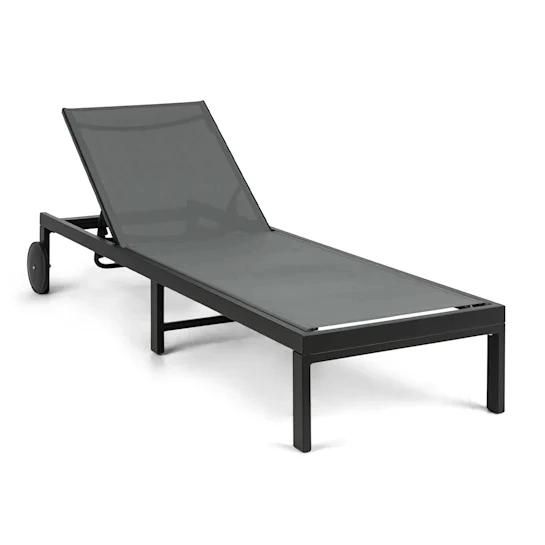 Aluminum Lounge Chair Outdoor Sun Lounger with Wheels