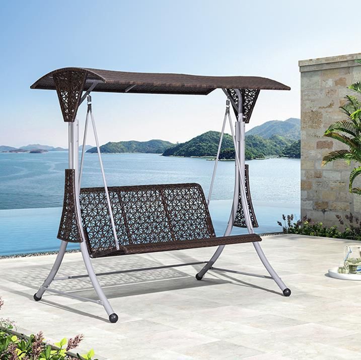 Outdoor Swing Bench W/Canopy Convertible Lawn Garden Poolside Porch Swing Furniture Hanging Seat Seating Anthracite Steel, Luxury Tent Swing with Gauze