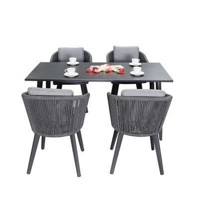 Rope Outdoor Garden Patio Dining Table and Chair Sets Furniture