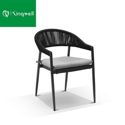 Garden Black Olifen Rope Chair with En-581 Test for Restaurant