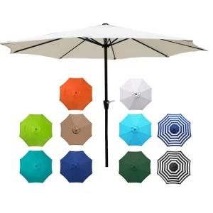 10FT Backyard Sun Umbrella for Garden White Fringe Market Umbrella Parasol Patio Umbrella