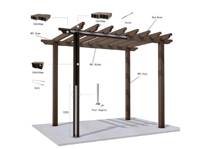 Withstand Extensive Exposure to Sunlight Exterior Composite Pergola