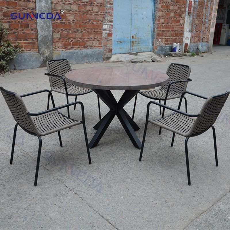 Teak Wood Outdoor Garden Furniture Dining Table Set for Hotel Patio Dining Room Chairs and Table