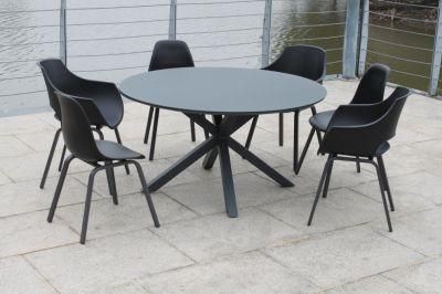 Outdoor Manufacturer OEM High Back Chairs Round Patio Table Set