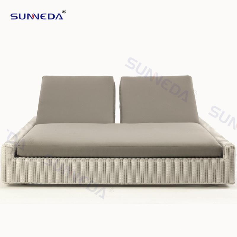 Hot Sale Commercial Patio Beach Pool Double Lounger Outdoor Furniture Set