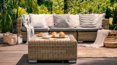 New Product Rattan Outdoor Balcony Furniture for Rattan Sofa Stools and Table