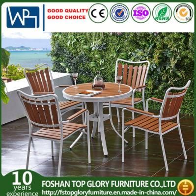 Hotel Restaurant Outdoor Stacking Metal Dining Table Chairs Set