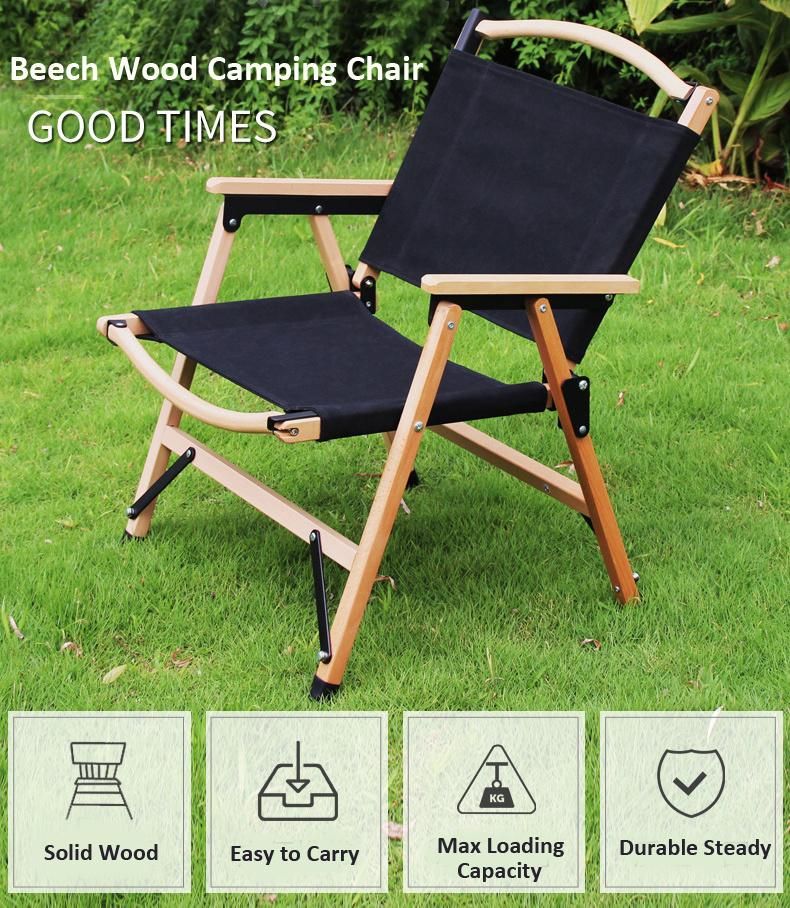 Excellent Load-Bearing Capacity and Providing Convenience for Your Travel Beech Wood Folding Chair