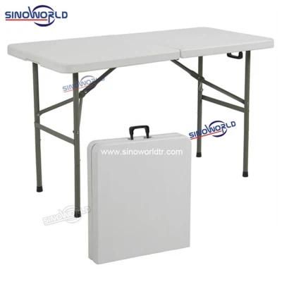 Simple White Plastic Folding Banquet Event Party Table Wedding Ceremony Garden Table