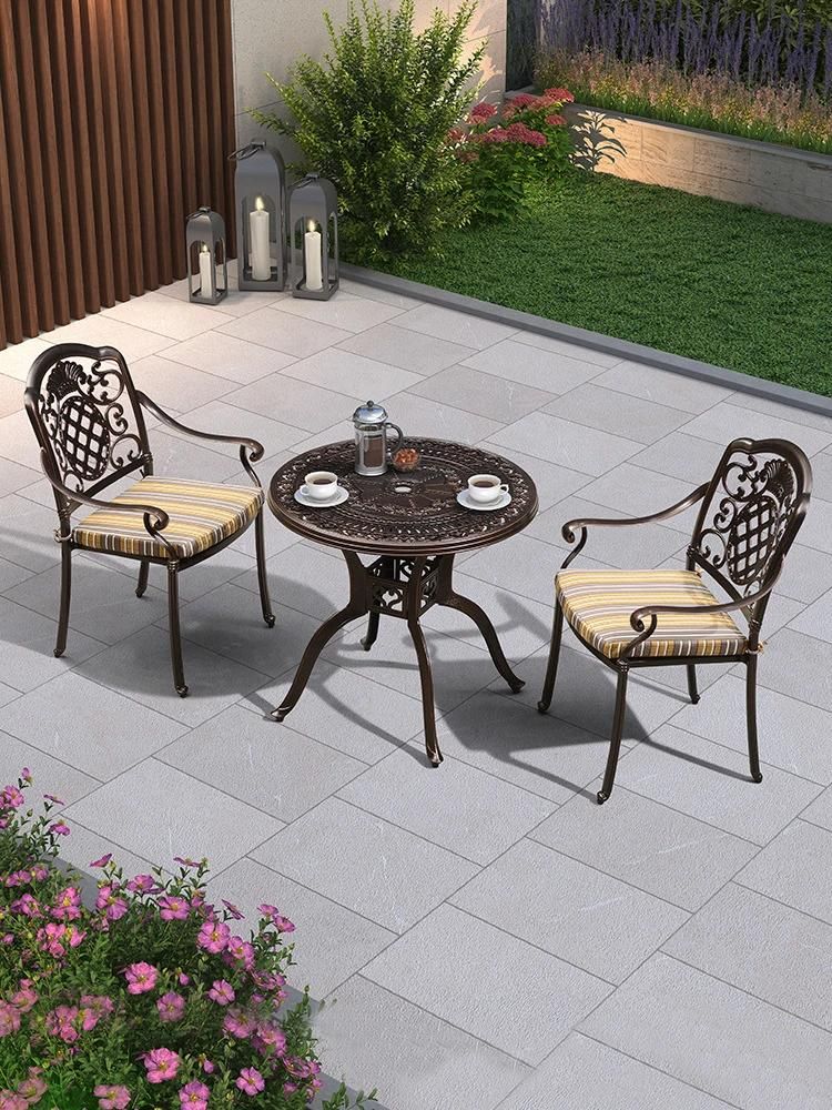 Diameter 80cm Antique Cast Aluminum Patio Dining Set Furniture Outdoor