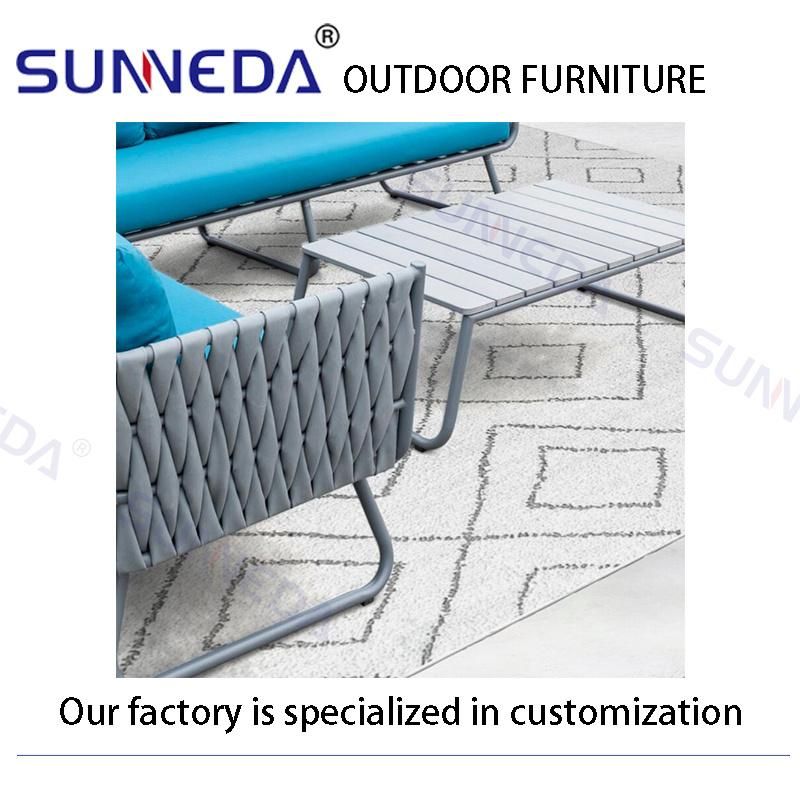 Patio Modern Cushioned Simple Rope Corner Recliner