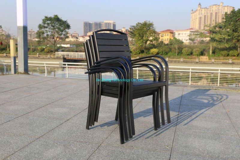 Metal Garden Armchair Garden Furniture Aluminum Patio Stacking Outdoor Stool Polywood Chair for Sale