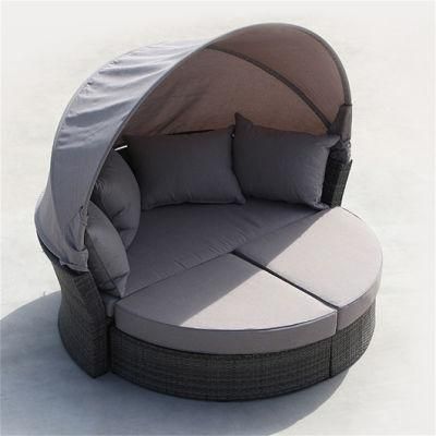Modern Outdoor Home Hotel Garden Furniture Round Daybed Cabana Gazebo Sofabed Sunbed
