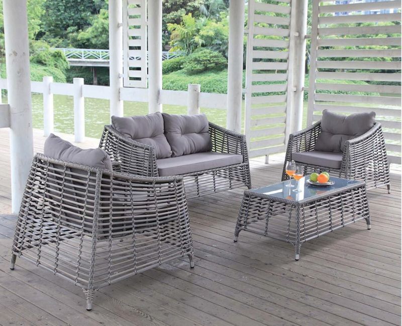 Outdoor Waterproof Comfortable Combination Furniture Rattan Rope Sofa Cheap Wholesale