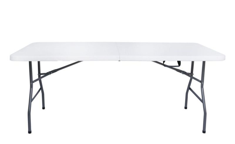 Chinese Fty Cheap Price Vendor Supply 72 Inches 6FT Regular Folding in Half Table 180X74X74 22X1.00mm Foldable in Camping Garden Outdoor Leisure Catering Dinner