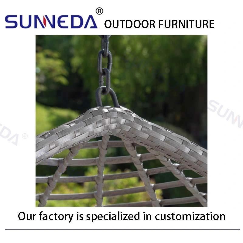 Outdoor Garden Patio Simple Wicker Hanging Basket Chair with Cushions
