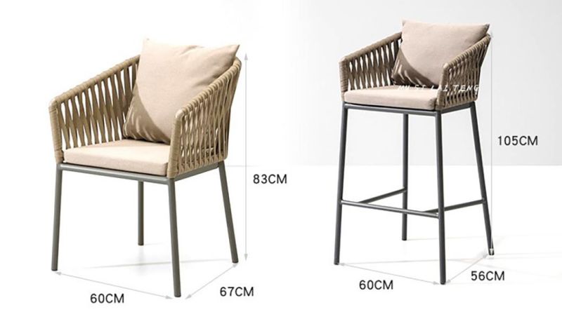 New Design Outdoor Restaurant Bistro Waterproof Aluminum Furniture Set Wholesale