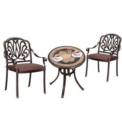 Outdoor and Indoor Aluminum Cast Furniture Sets, Dining Furniture with Round Table for Garden and Kitchen