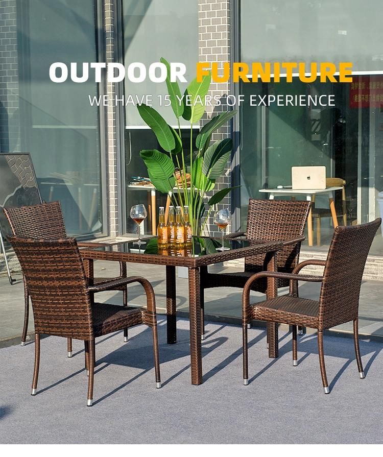 Outdoor Furniture Dining Armchair Rattan Outdoor Dining Table and Chair