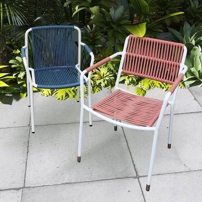 High Quality New Rope+Aluminum OEM Carton Foshan Table and Outdoor Rattan Furniture Garden Chair
