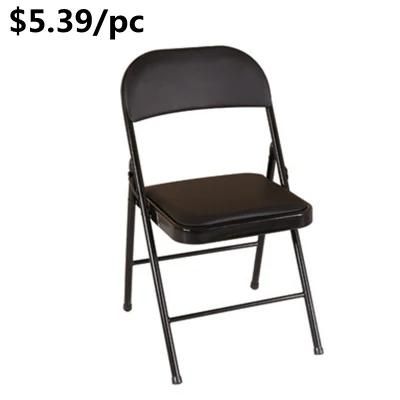 Outdoor Frames Metal Stacking Foldable Furniture Restaurant Portable Leather Chair