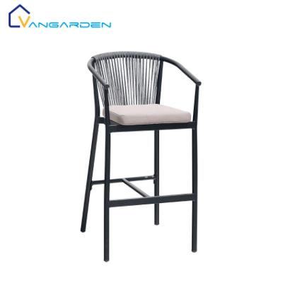 Vangarden Patio Outdoor Garden Aluminum Rope Bar Chair