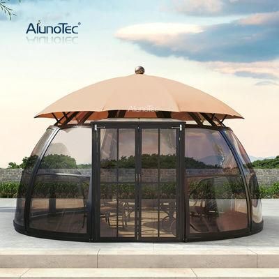 OEM High Quality Ventilated Aluminum Alloy Patio Pavilion Tent Enclosures Glass Room Pergola Canopy Gazebo Garden House Outdoor Dome Sunroom