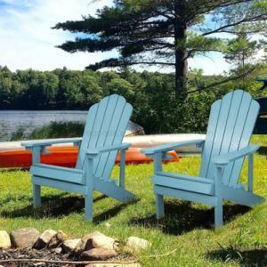 Kd Weather Resistant Chair with Cup Holder Patio Lawn, Garden, Backyard Plastic Adirondack Chair