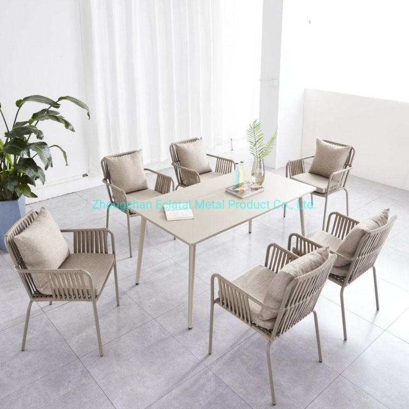 New Design Rope Chair Cheap Foshan Best Wholesale Chair Wood and Rope Seat High Quality Garden Chair