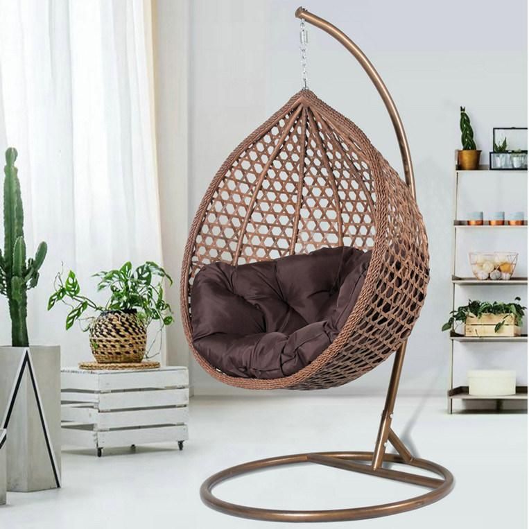 Luxury Modern Outdoor Garden Lounge Wicker Rattan Padded Swing Chair