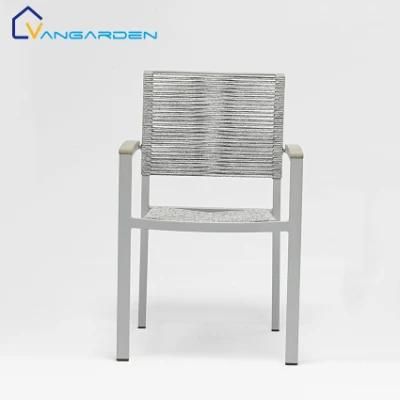 China Products Manufacturers out Door Patio Garden Furniture Chairs White Color with Plywood Armrest