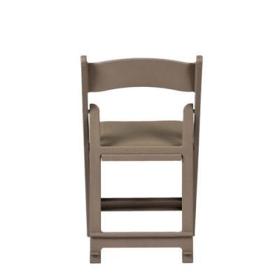 Reinforced Back Legs Gray Resin Folding Chair