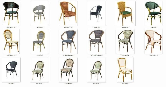 Aluminum Bamboo Look Rattan Chair for Restaurant