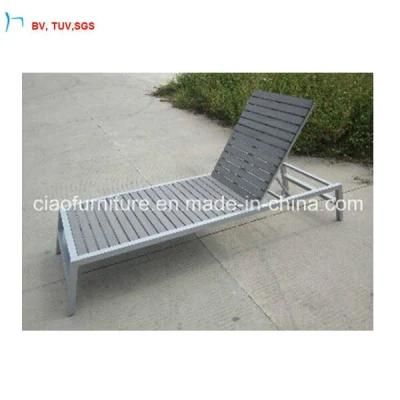 C-Outdoor Chaise Lounger with Plastic Wood
