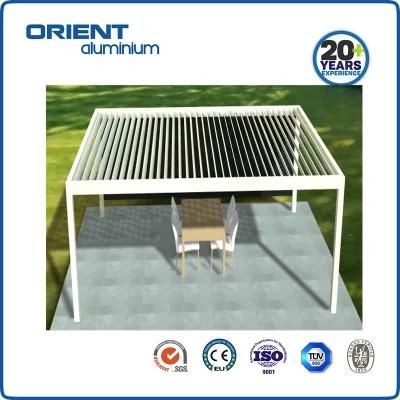 White Color Automatic Aluminum Louver Roof Pergola