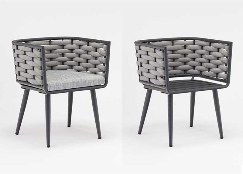 Outdoor Dining Furniture Aluminum Frame Woven Rope Chair Quality Wholesale