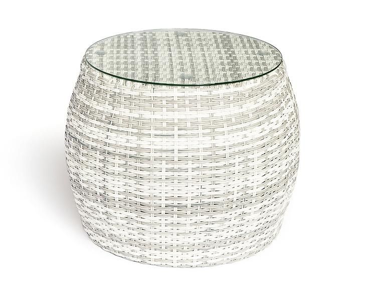 Outdoor Garden Furniture Set Round Rattan Sofa Bed with Side Table