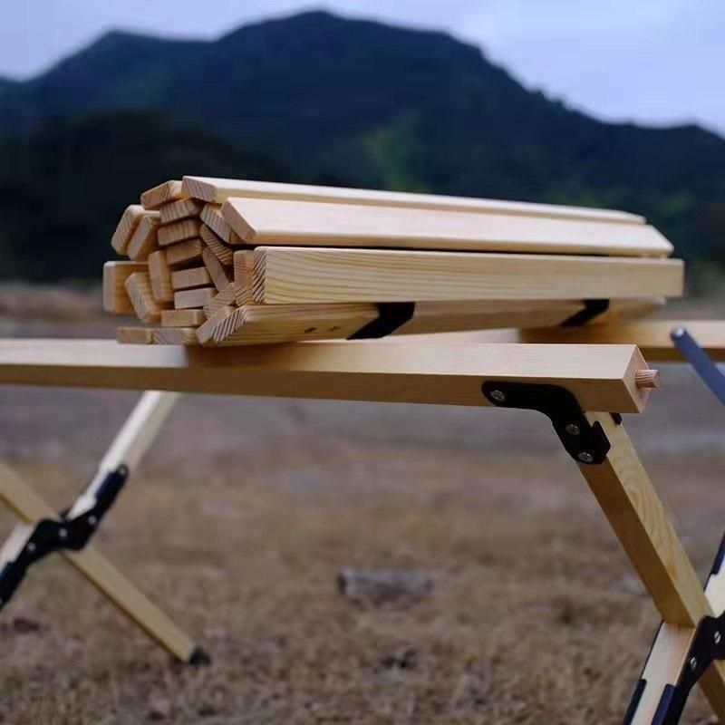 Modern Outdoor Simple Furniture Folding Solid Wood Beach Camping Picnic Table