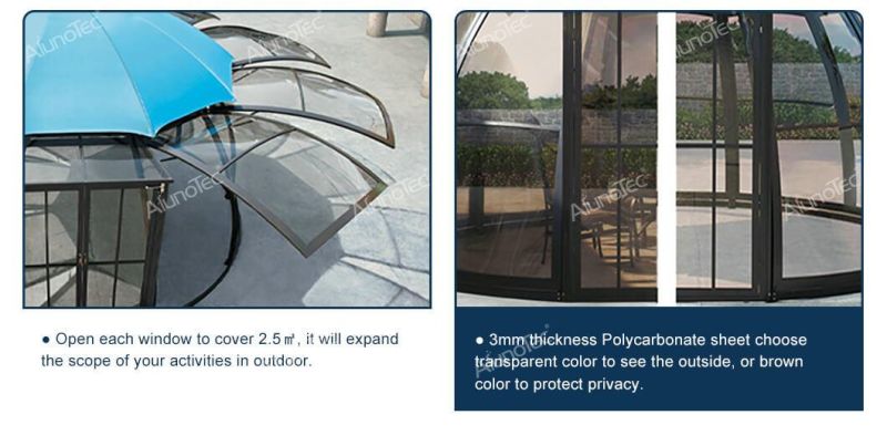 High Quality Enclosures Glass Metal Canopy Sun Room Pergola Tent Garden House Gazebo Aluminium Sunroom