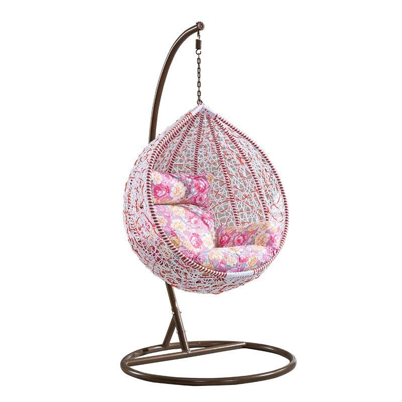 Fashionable Modern design Home Hanging Egg Headrest Metal Swing Chair