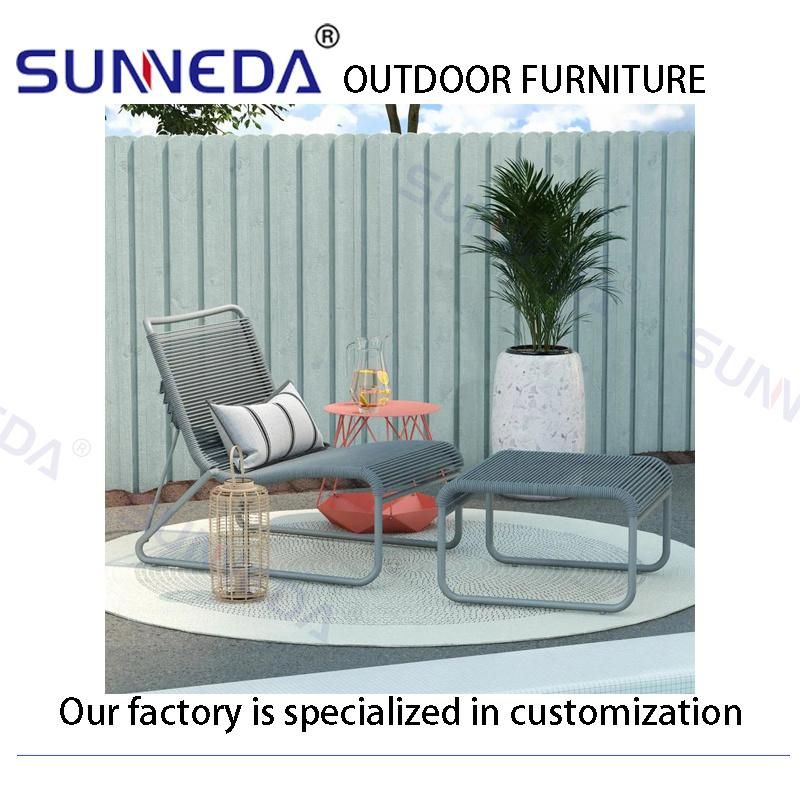 Creative Modern High Back Aluminum Frame Lounge with Waist Pillow