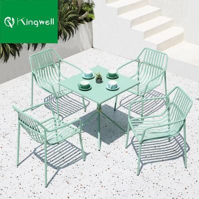 Colorful Design Outdoor Coffee Garden Furniture Aluminum Patio Table Set with Wholesale Price