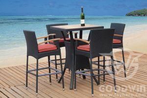 Modern Design Outdoor Furniture Rattan high Chair Home Bar Set