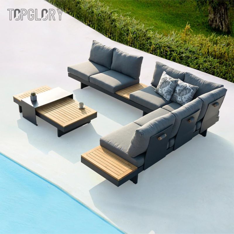 2022 Factory Outdoor Fabric Furniture Sofa Set with Coffee Table