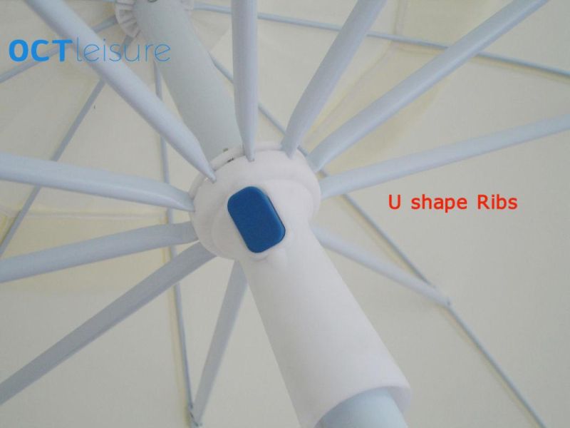 Strong U Shape Outdoor Umbrella in Beige with Zinc Tilt (OCT-BUSTU01)