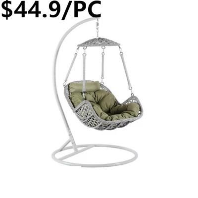 Steel Frame Hanging Rattan Cane Basket Swing Leisure Garden Chair