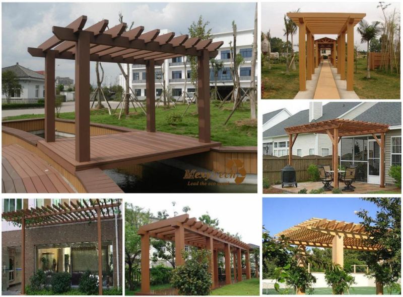 Foshan Manufacturer Customized Outdoor Garden Decorative WPC Pergola Gazebo Steel Structure