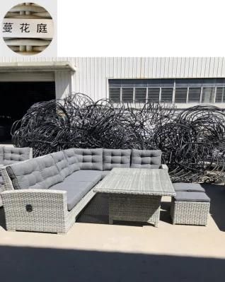 Exquisite Multi Person Outdoor Dinner Garden Furniture with Reliable Cane Chair