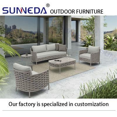 Patio Hotel Courtyard Fabric Waterproof Leisure Weaving Soft Cushion Garden Furniture